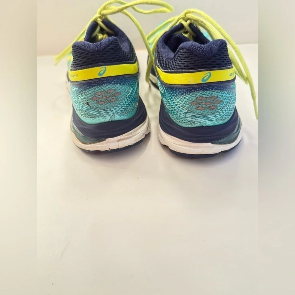 ASICS Women GEL-Cumulus 17 2A 5.5AA Running Shoe Mint/Yellow/Navy